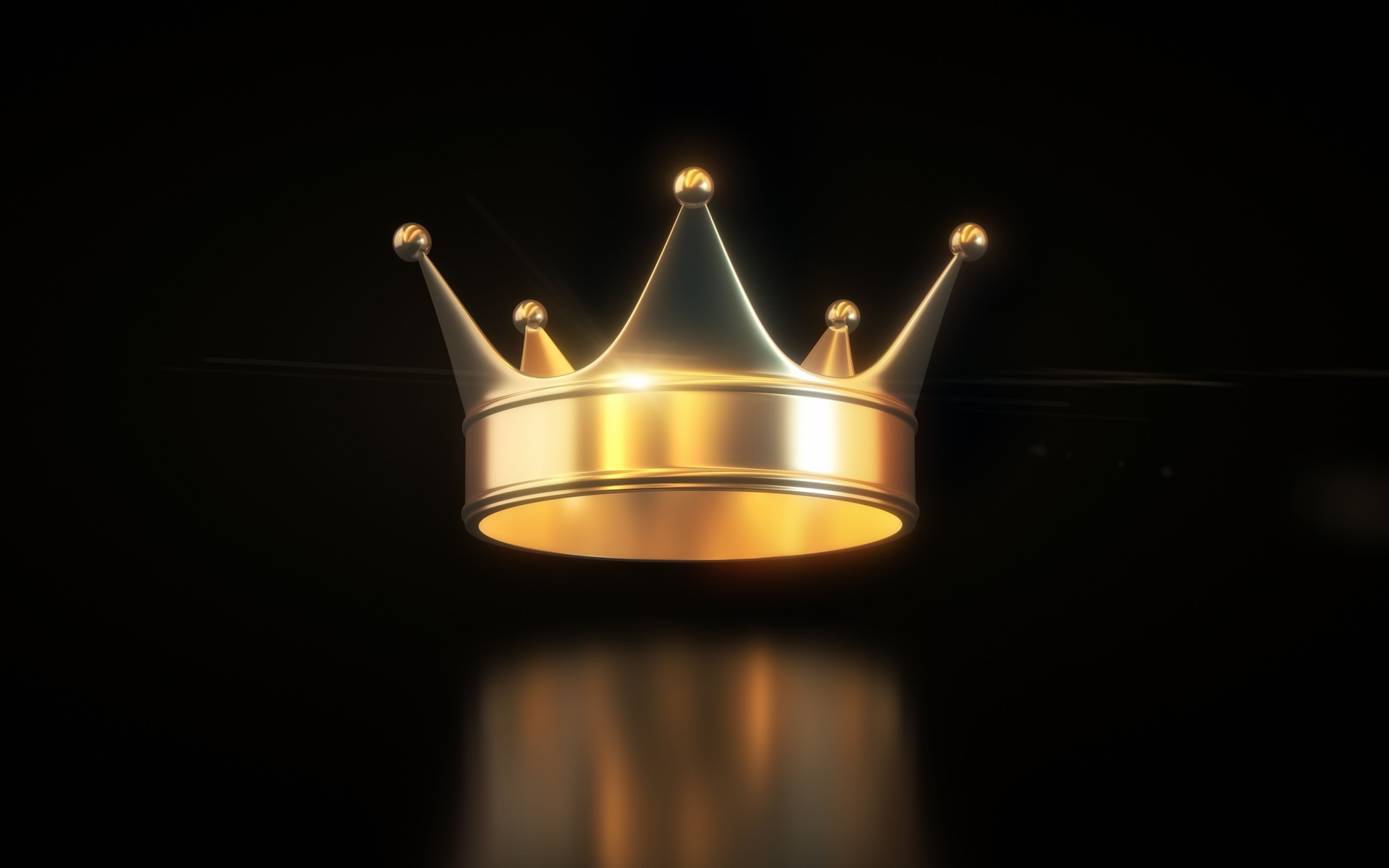 Golden King Crown on Black Infinity Background